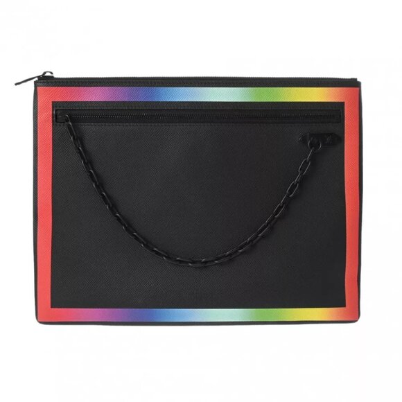LOUIS VUITTON Taiga Black/Noir/Rainbow M30347 clutch bag 800000127985000 - Picture 1 of 12